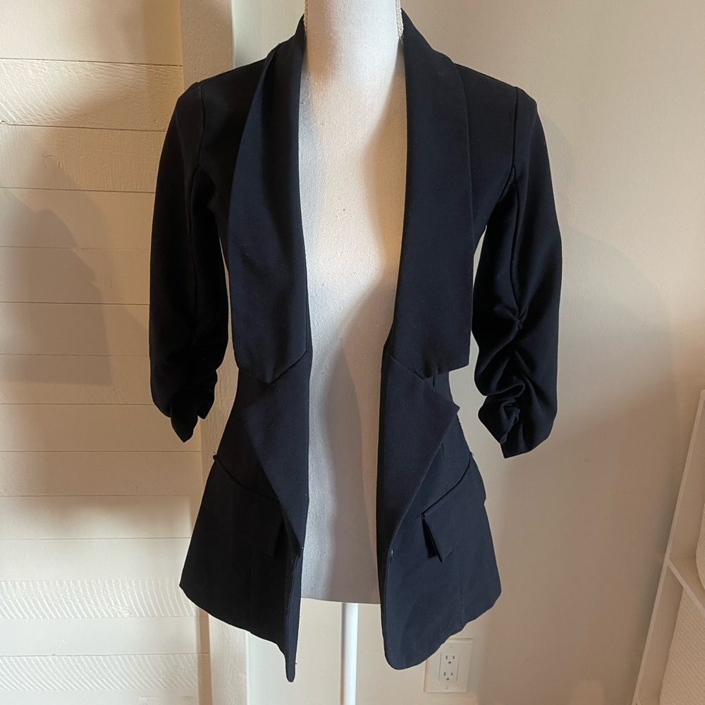 Black cotton blazer